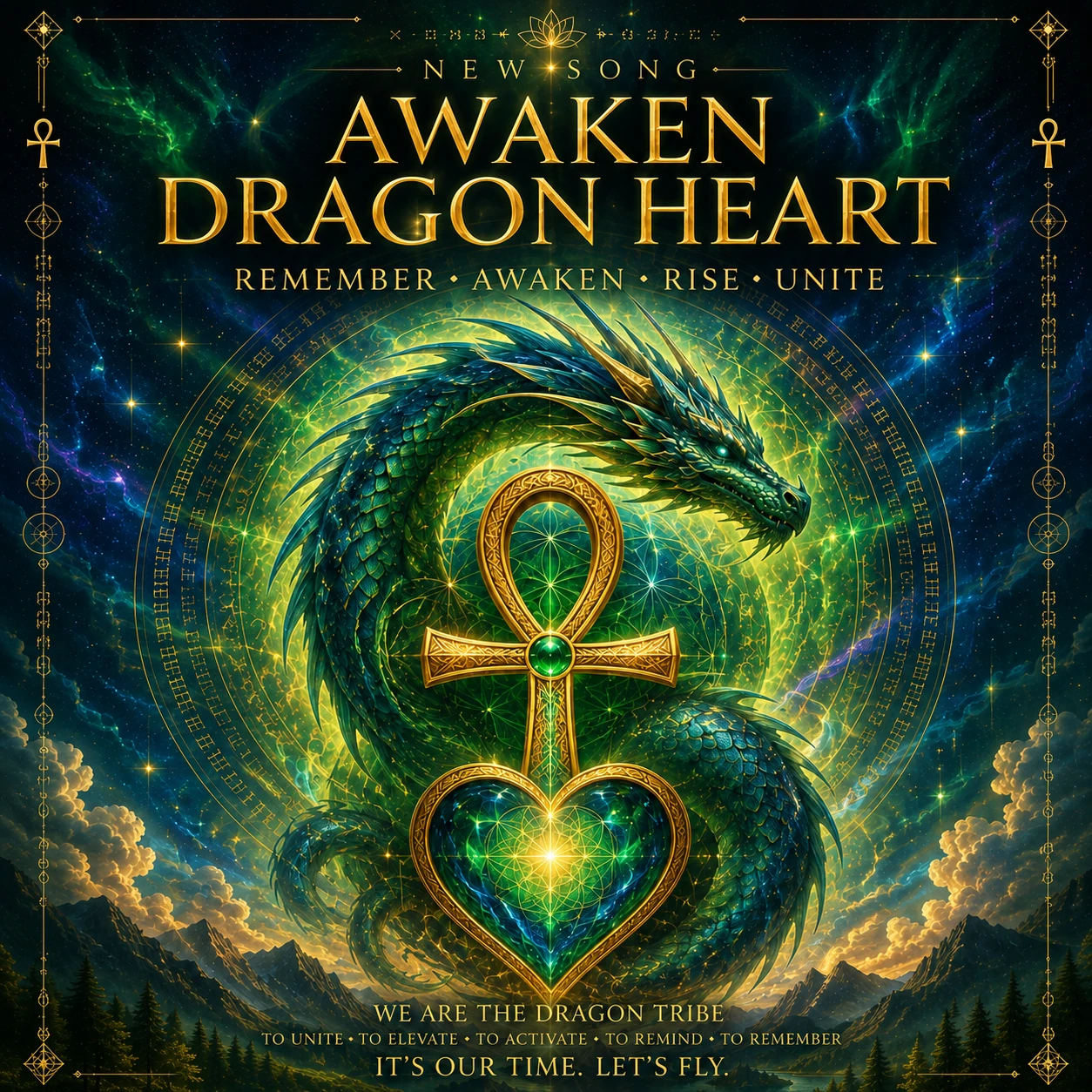 Awaken Dragon Heart high-vibe music artwork