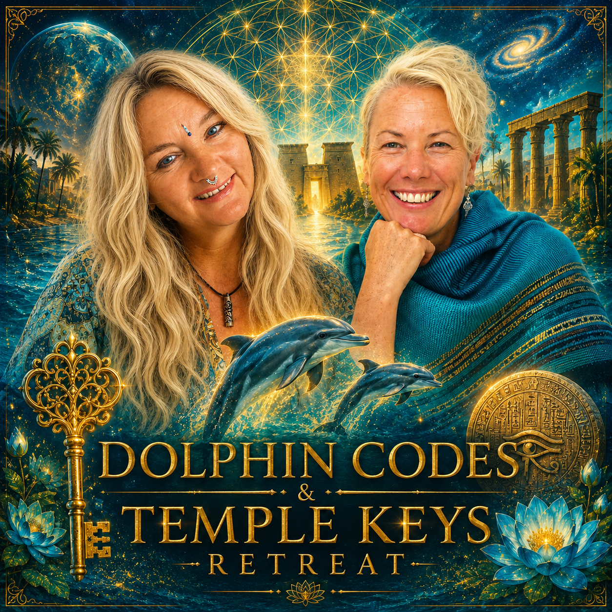 Dolphin Codes and Temple Keys retreat with Mel and Nic, dolphins and Egyptian temples