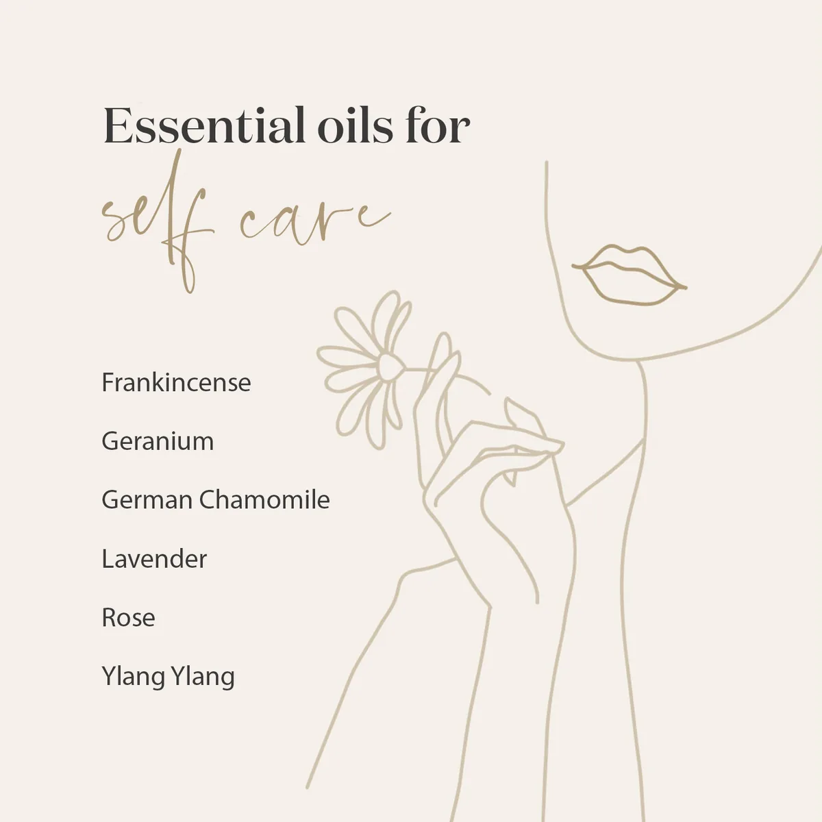 Essential oils for self care card