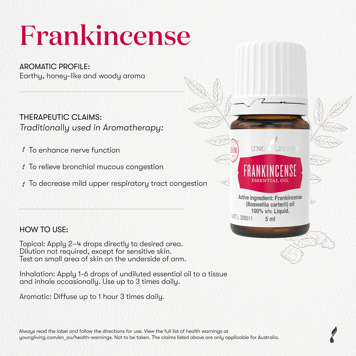 Frankincense essential oil spotlight card
