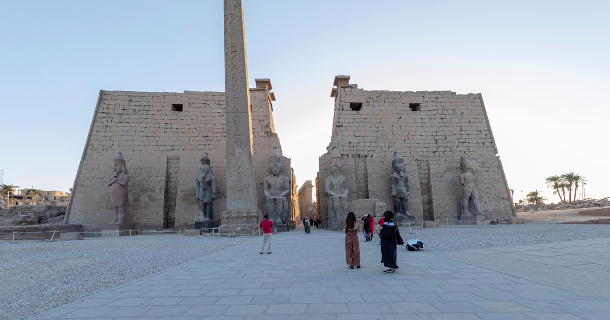 Luxor Temple illuminated at night